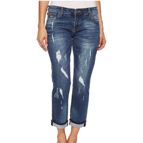 Kut From The Kloth Uma Distressed Boyfriend Jeans - Picture 1 of 11